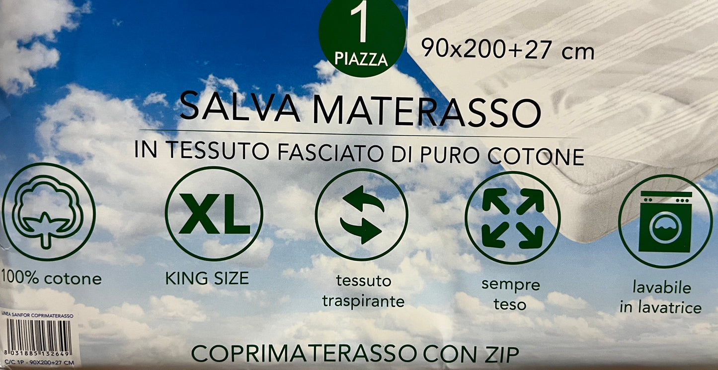 Coprimaterasso Intero in Cotone con Zip - SG Centrotex - Marino Corredi