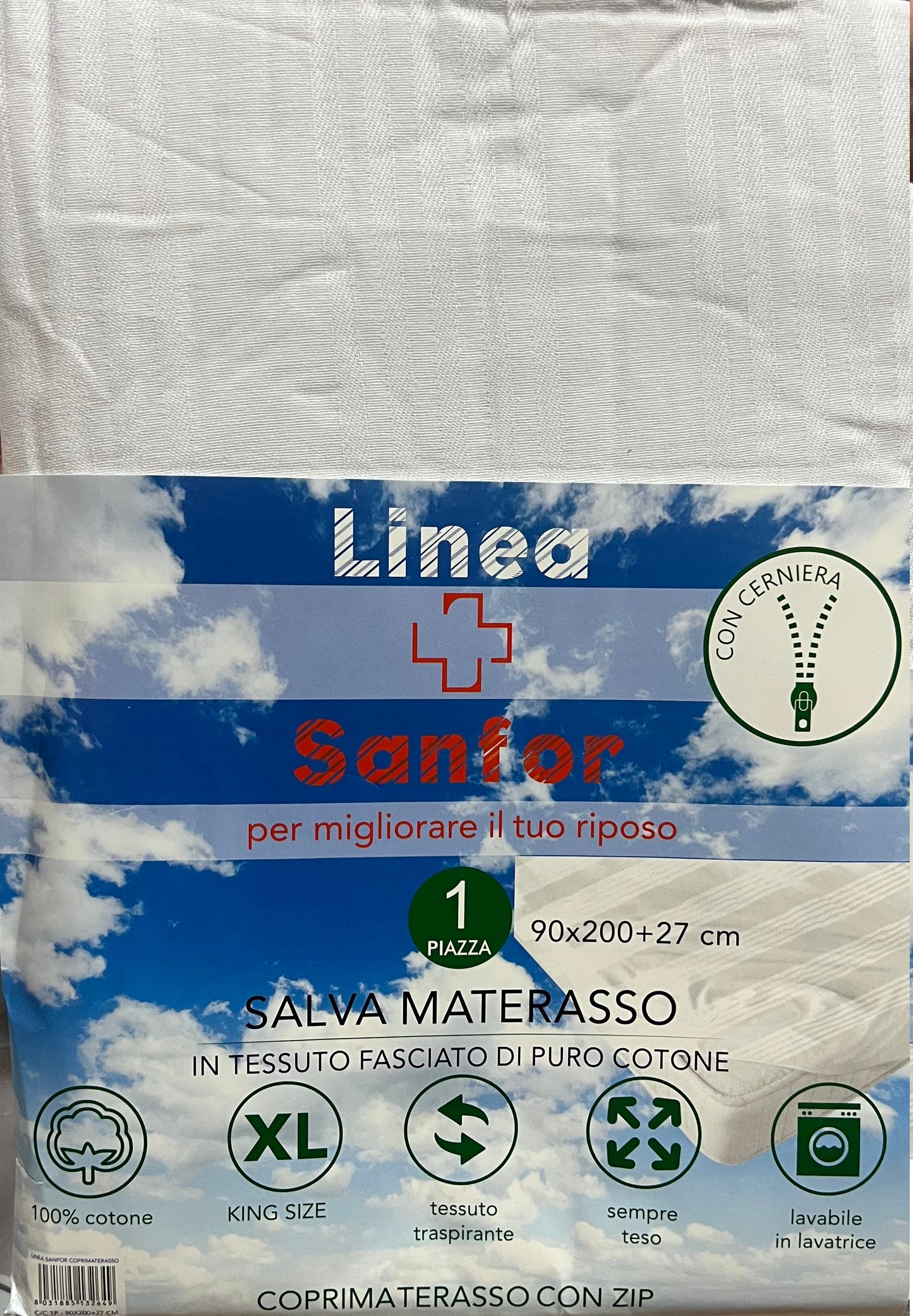 Coprimaterasso Intero in Cotone con Zip - SG Centrotex - Marino Corredi