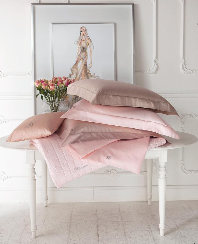 Completo Lenzuola di Raso di Puro Cotone Lory - Blumarine - Marino Corredi