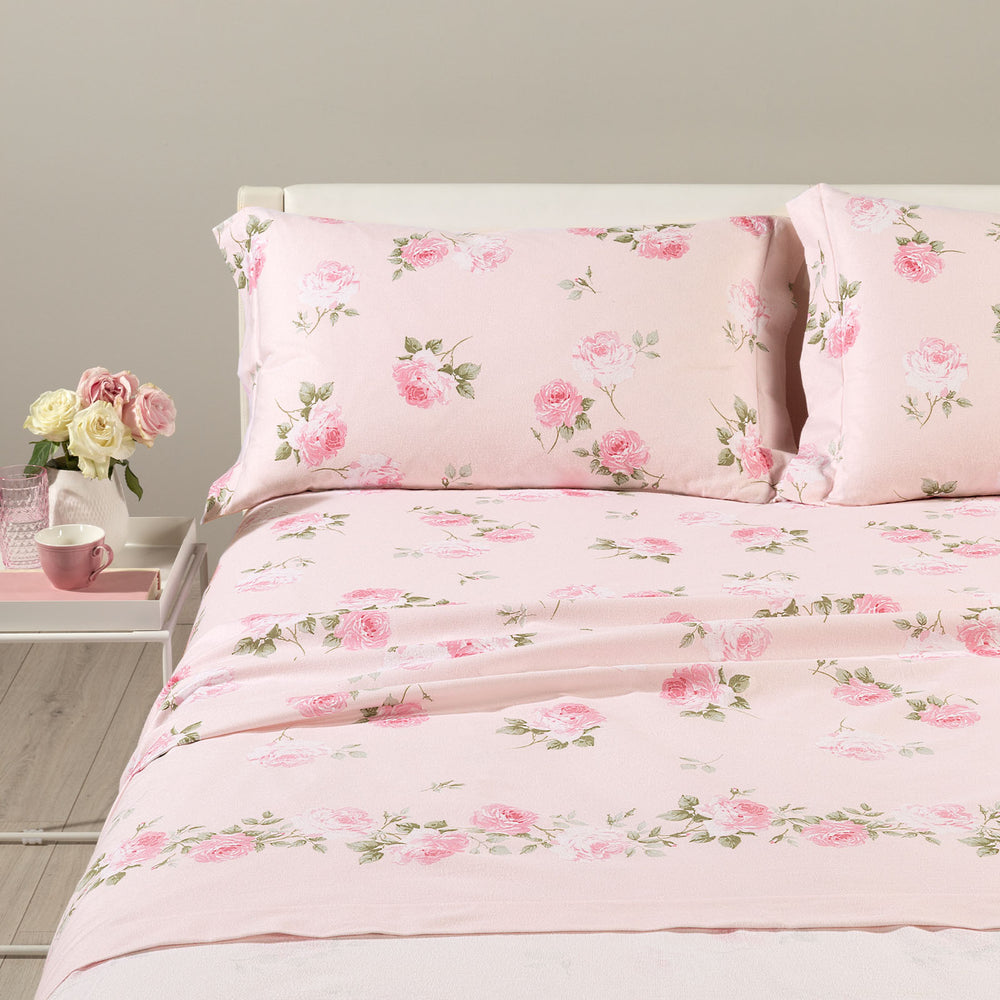 Completo Lenzuola Flanella Flory - Caleffi