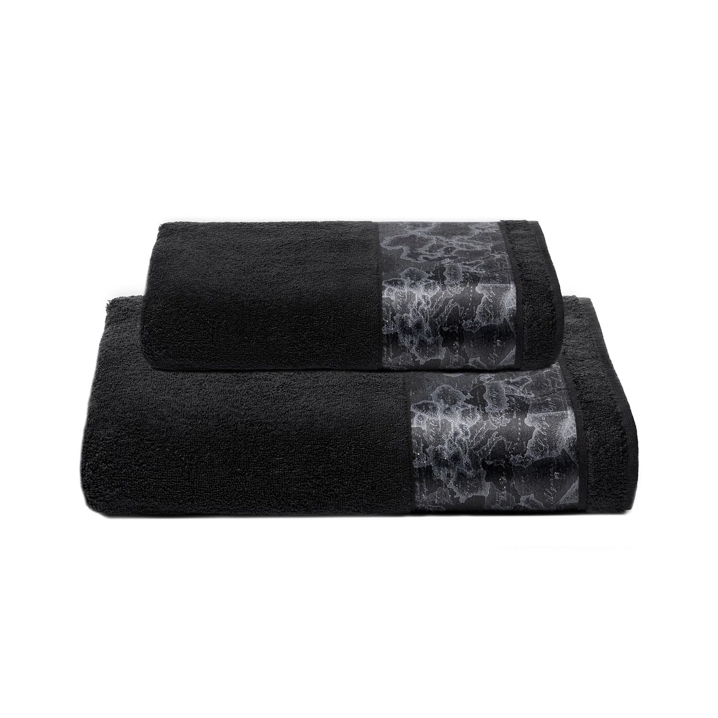 Coppia Asciugamano + Ospite Geo Night - Alviero Martini 1a Classe