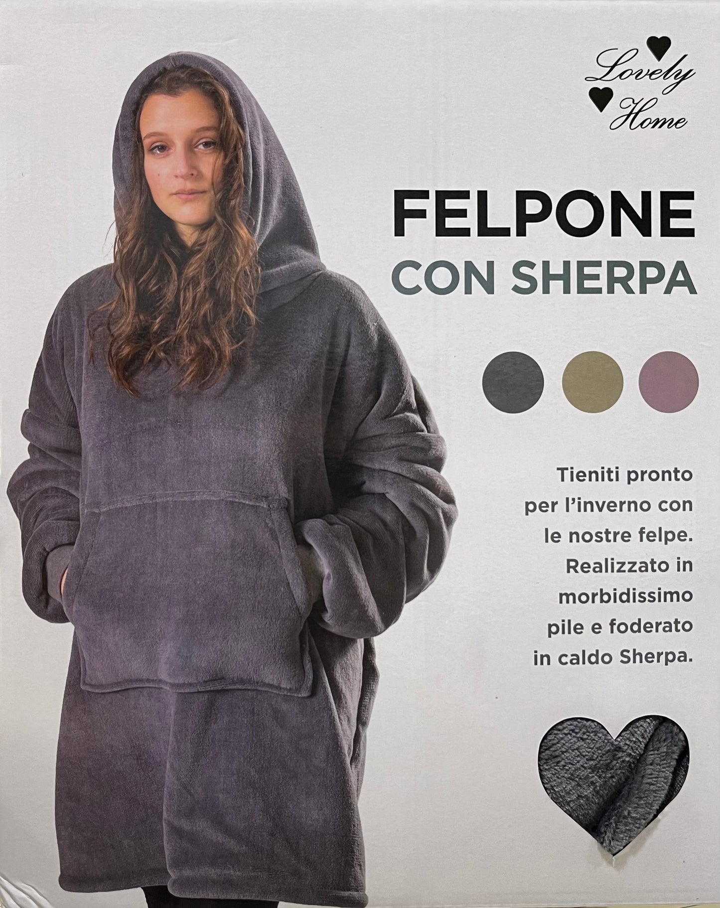 Felpone con Sherpa - Lovely Home